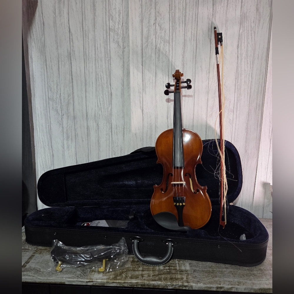 Pyle Solid Wood Violin Stringed Instrument-Student Grade Violin w/ Accessory Kit